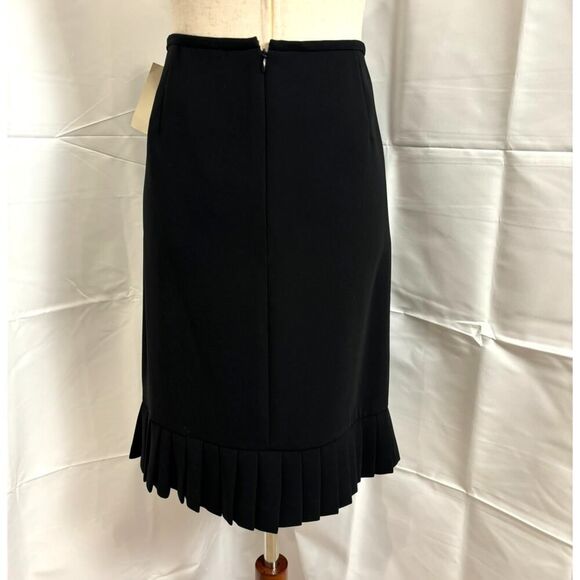 NWT Tahari ASL Ruffle Hem Black Pencil Skirt Size 8P - Picture 2 of 6